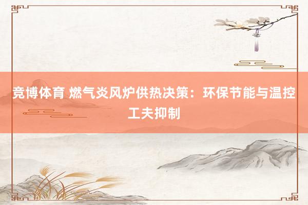 竞博体育 燃气炎风炉供热决策：环保节能与温控工夫抑制