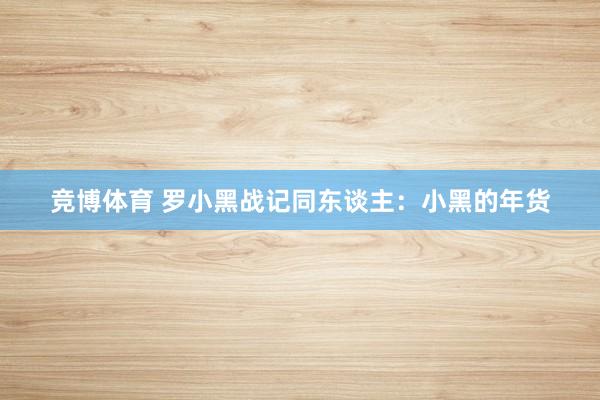 竞博体育 罗小黑战记同东谈主：小黑的年货