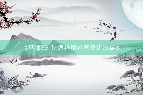 《巫师3》是怎样用经管来讲故事的